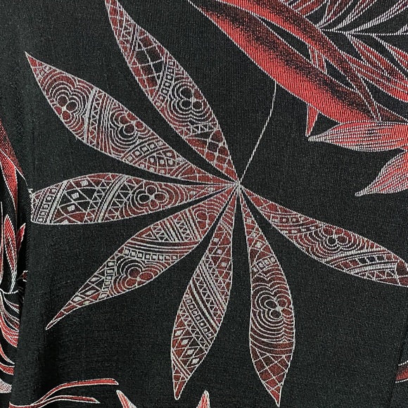 Maggie Barnes vintage plus size 2X Black and Red white floral Tunic Top - Picture 13 of 16